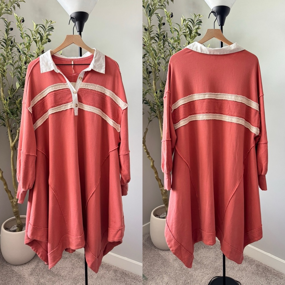 New Free People Blair Sweatshirt Oversized Long Slouchy Pullover - Picture 2 of 7